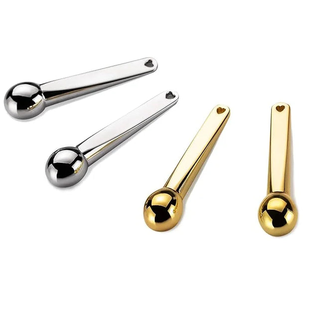LISAPACK 4 Pack Metal Eye Cream Applicator, Eye Serum Roller Ball Massager Stick for Reduce Depuffer, Massage (Silver&Gold...