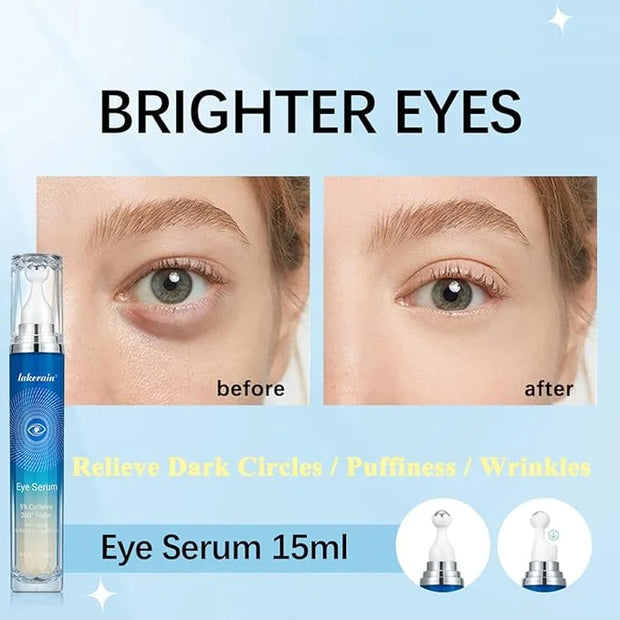 Eye Serum with Roller ball, 15 ML Eye Cream for Dark Circles and Puffiness, Anti-Aging Under Eye Roller Cream Reduce Wrink...