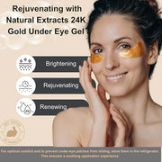 24K Gold Under Eye Patches (20 Pairs) Anti-Aging, Hydrating, Depuffing, Dark Circles, Wrinkles, Collagen & Hyaluronic Acid...