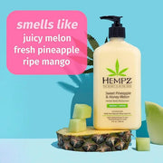 Hempz Body Lotion - Sweet Pineapple & Honey Melon Daily Moisturizing Cream, Shea Butter, Aloe, Orange Extract Body Moistur...