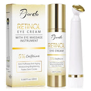 Retinol Eye Cream with Eye Massage Instrument, Infused with 5% Caffeine and Hyaluronic for Dark Circles Treatments, Under ...