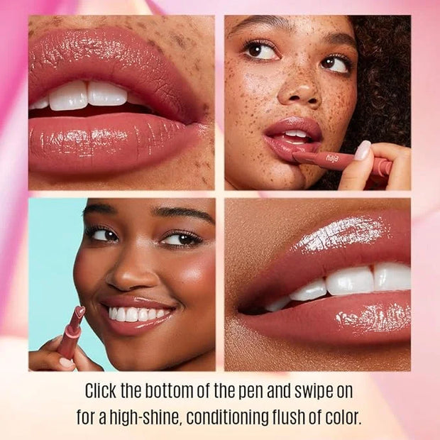 Kaja Lip Gloss - Heart Melter | High-shine, Glossy Finish, Peppy Pink Nude, Moisturize, 05 Hunny Bun, 0.04 Oz - Product Image