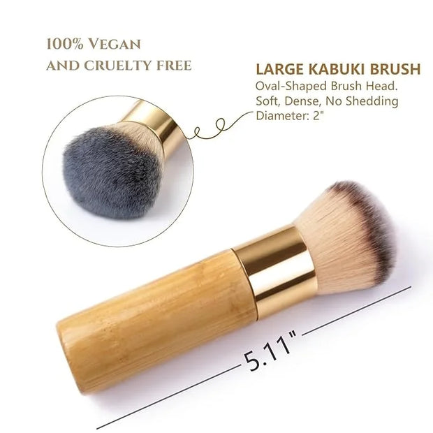 Bronzer Tan Self Tanning Brush, Vegan Large Kabuki Brush for Powder Foundation Self Tanner Applicator Brush, Professional ...