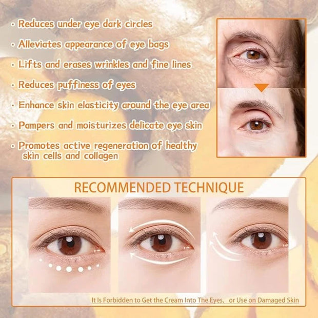 Turmeric + Vitamin C Booster Eye Cream, Brightening and Hydrating Eye Cream, Dark Circle Relief, Elasticity Treatment, Gen...
