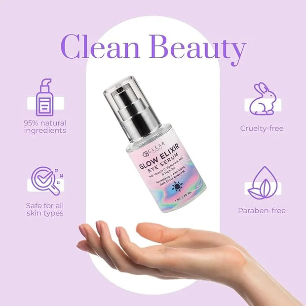 Vitamin C & Hyaluronic Acid Under Eye Serum - Dermatologist Tested, Reduces Eye Bags, Puffiness, Dark Circles & Wrinkles, ...