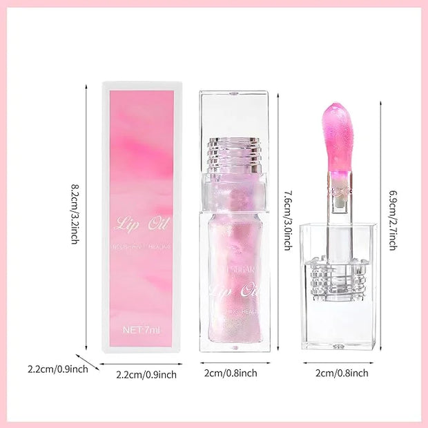 Erinde 2 PCS Magic Color Changing Lip Oil, Moisturizing Lip Glow Oil, Long Lasting Nourishing Plumping Glimmer Glow Lipsti...