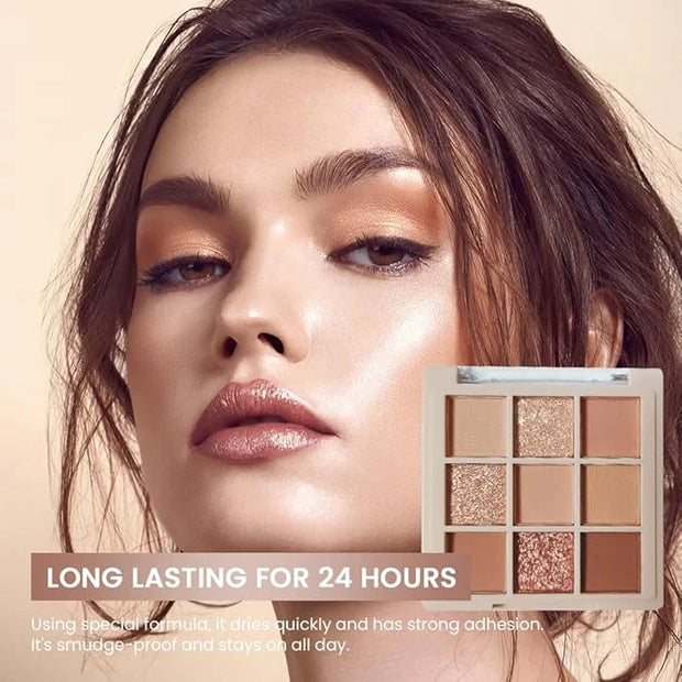 Eyeshadow Palette Makeup- 9 Colors Naked Eyeshadow Palette Matte Shimmer Korean Natural Eye Shadow palettes Highly Pigment...