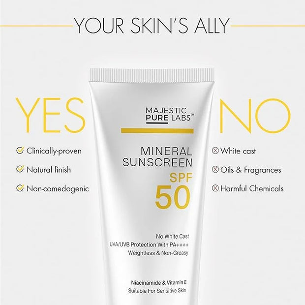 100% Mineral Sunscreen with Zinc Oxide & Titanium Dioxide | Blends Seamlessly for Healthy Glow with Vitamin E & Niacinamid...
