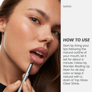 Wonderskin Lip Liner Pencil - 360 Contour Lipliner, Long Lasting, Sharpenable, Waterproof and Transfer-Proof Brown Lip Lin...