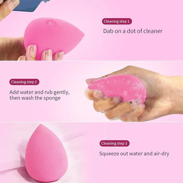BEAKEY Latex-Free Blender Makeup Sponge for Blending, Pink