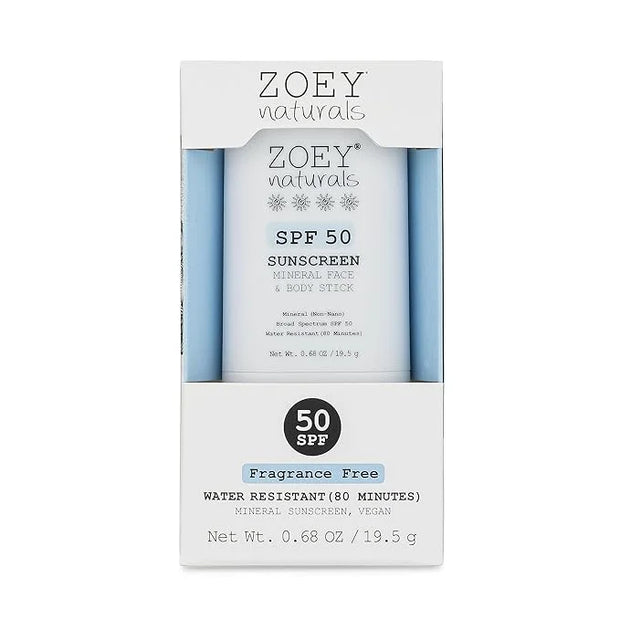Zoey Naturals SPF 50 Mineral Sunscreen Stick for Babies & Kids - Safe Sunblock Moisturizer for Body & Face - with Rose Hip...