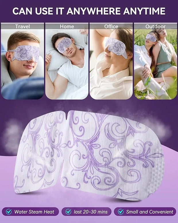 30 Packs Lavender Steam Eye Mask - Heated Eye Mask for Dark Circles and Puffiness Warm Eye Mask for Dry Eye Mask Relief Ey...