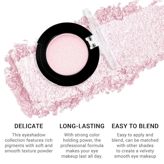 Monochrome Glitter Eyeshadow Makeup Palette, Highly Pigmented Rose Gold Eyeshadow Palette, Shimmer Pressed Powder Eye shad...