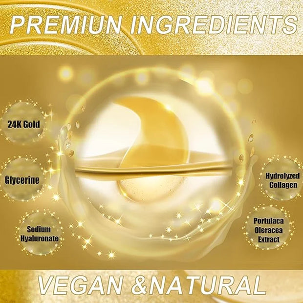 CCbeauty 24K Gold Under Eye Patches for Puffy Eyes, Dark Circles and Puffiness, Collagen Hydrating Mask Skincare, Gel Pads...