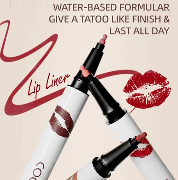 Longwear Liquid Lip Liner, Matte Lip Tint Stain Marker Pen, 2 in1 Liquid Lipstick & Lip Liner Pencil, Long Lasting Waterpr...