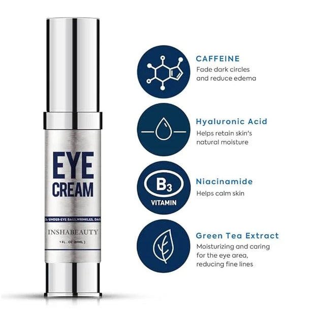 Revitalizing Eye Cream with Hyaluronic Acid, Caffeine, Green Tea - Anti-Wrinkle, Dark Circles,beauty,Firming, Puffiness, R...