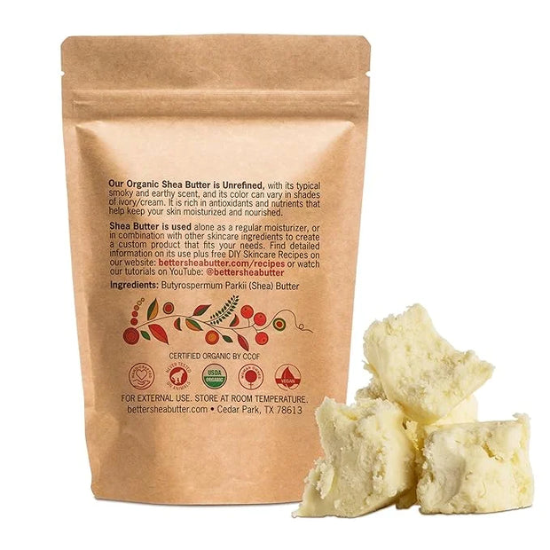 Organic Shea Butter Raw Unrefined | Pure African Shea Butter for Hair & Dry Skin | Natural Face Moisturizer | Body Butter ...