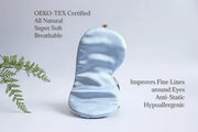 Premium 25 Momme Mulberry Silk Eye Mask for Sleeping (Frosty Blue) - Product Image