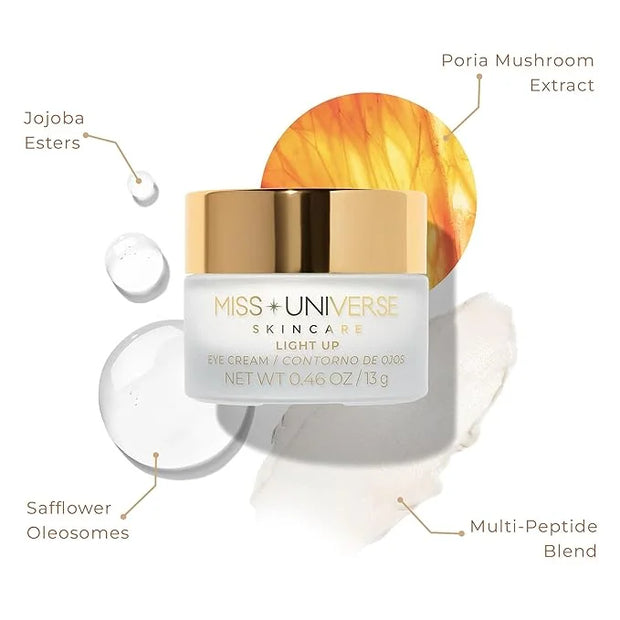 Light Up Eye Cream .46 oz, Firming Under Eye Cream for Dark Circles and Puffiness, Under Eye Brightener Face Cream for Wom...