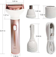Electric Razor for Women, Hair Trimmer for Bikini Legs Womens Shaving Eyebrow Lips Body Face Beard Mustache Nose Arm Armpi...