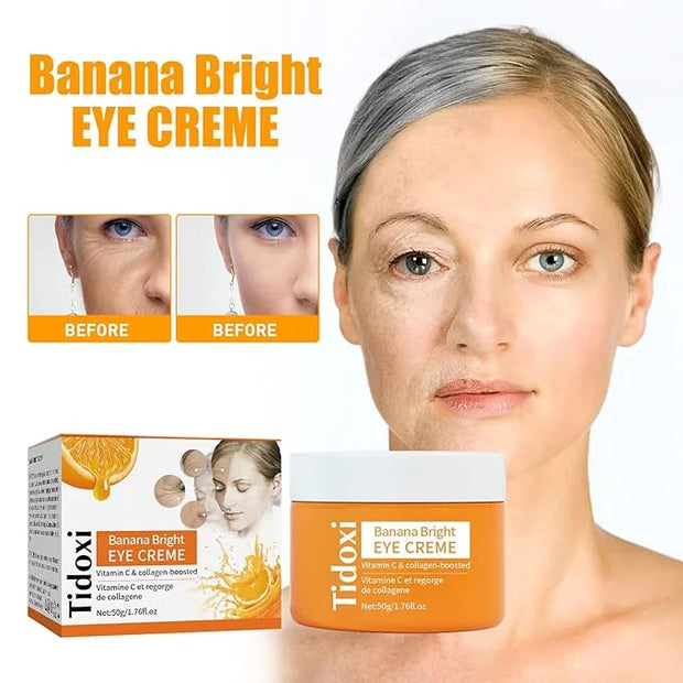 Banana Bright Eye Cream,Retinol Eye Cream for Dark Circles and Puffiness, Anti Aging Eye Cream with Hyaluronic Acid and Co...