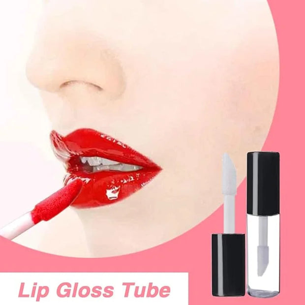 AMORIX 50PCS Mini Lip Gloss Tubes with Wand 1.2ml Empty Containers Clear Refillable Travel Lip Balm Bottles for Samples wi...