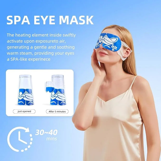 steam Eye mask for Dry Eyes,self-Heating Eye mask for Sleeping,SPA,Relief Stress and Eye Fatigue (10 pcs, Chamomile) - Pro...