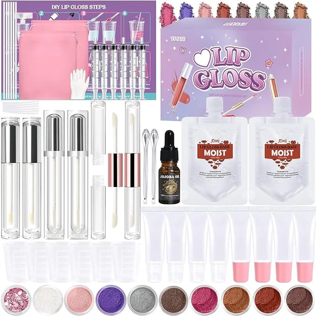 Lip Gloss Making Kit, 58PCS DIY Lip Gloss Kit, Lipgloss Making Kit for Women, Beginner, Girls, Moisturizing Lipgloss Base ...