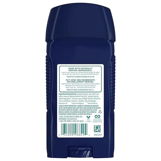 Tom's of Maine Long-Lasting Aluminum-Free Natural Deodorant for Men, North Woods, 2.8 oz. 3-Pack (Packaging May Vary) - Pr...