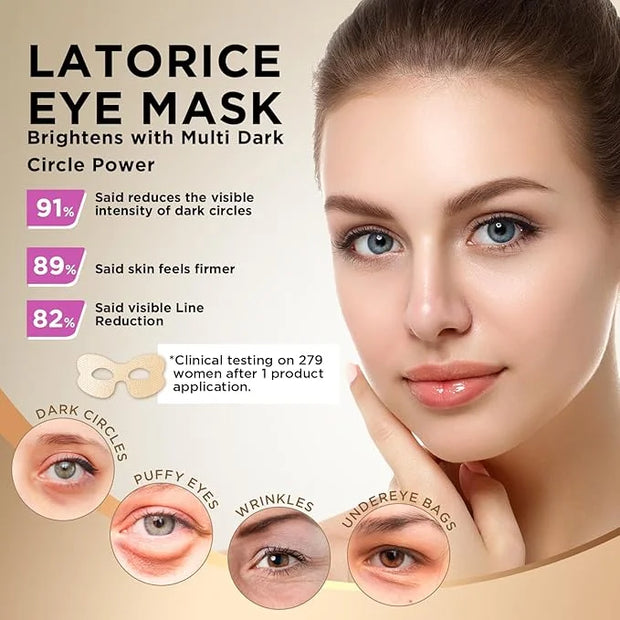 Under Eye Patches for Dark Circles: Anti-Wrinkle Eye Cream with Hyaluronic Acid - Reduce Under Eye Bags - Product Image