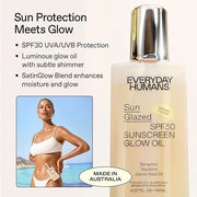 Everyday Humans SPF30 Sheer Body Glow Oil with Gold Mica | Sun Glazed Hydrating UV Protection Vegan Cruelty Free 5.1 Fl Oz...