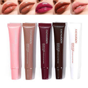 5Pcs Hydrating Lip Gloss Set: Long-lasting, Non-sticky Shiny Jelly Lip Gloss with Glitter Plumping Effect in Nude Shades f...