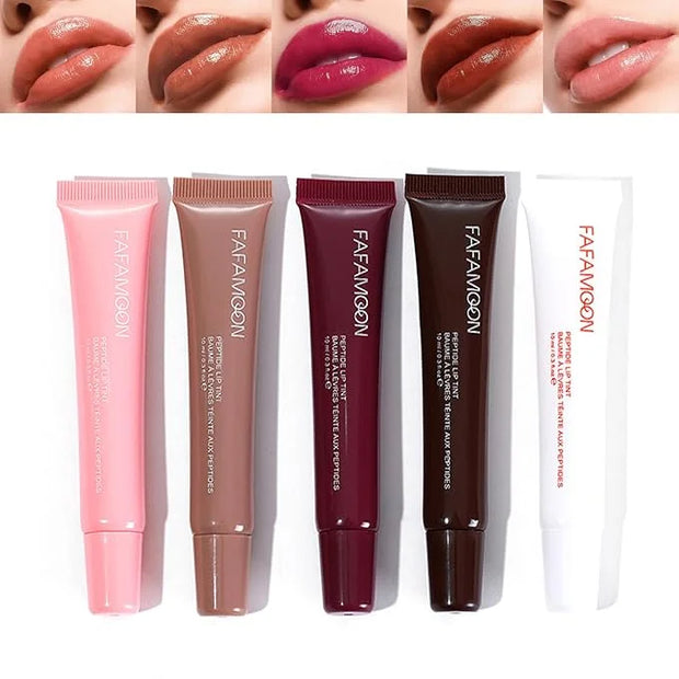 5Pcs Hydrating Lip Gloss Set: Long-lasting, Non-sticky Shiny Jelly Lip Gloss with Glitter Plumping Effect in Nude Shades f...