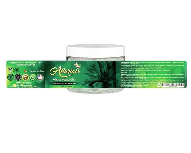 100% Pure & Organic Aloe Vera Gel, Clinically tested & Dermatologist approved, Hydrates & Heals Dry & Damaged Skin & Hair-...
