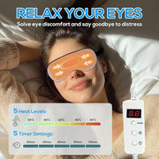 Heated Eye Mask for Dry Eyes, 5-Speed Timed Temperature Control, Digital Countdown, Warm Eye Compresses, Relieves Dry Eye ...