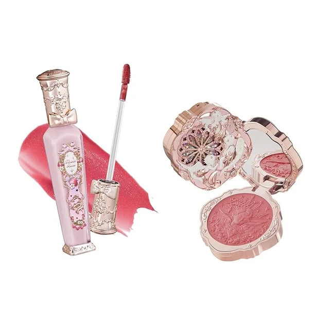 Flower Knows Violet Strawberry Rococo Glitter Lip Gloss G02+Little Angel Embossed Blush 02 - Product Image