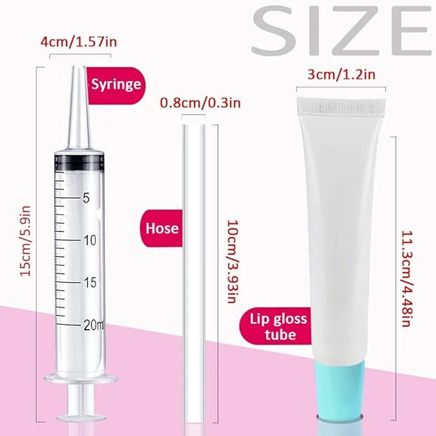 AMORIX 50PCS Lip Gloss Tubes 20ml Blue Cap Lip Gloss Containers Empty Lip Balm Tubes Squeeze Lipgloss Tubes + 2 x 20ml Syr...