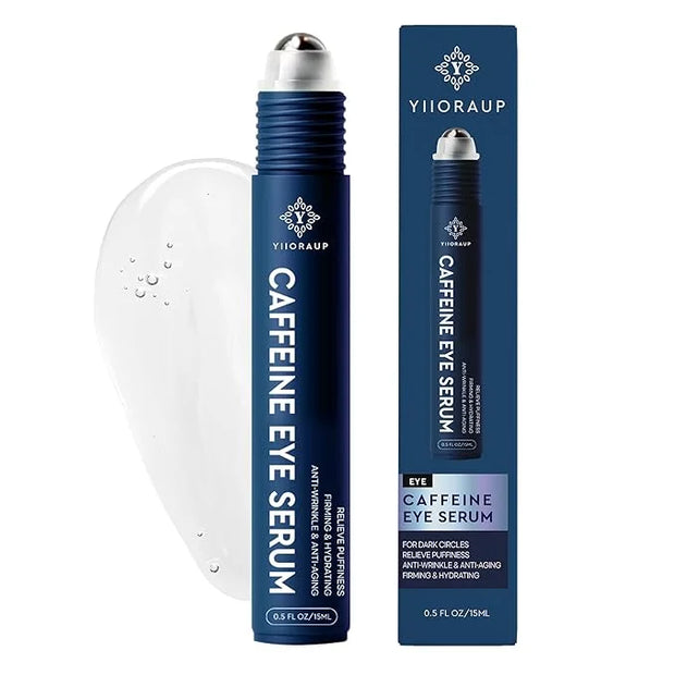 Caffeine Eye Serum: Anti-wrinkle and anti-aging eye serum for women 15ml pink bottle rose smell (new upgraded formula) - P...
