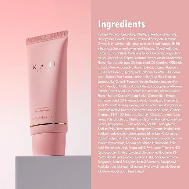 KAHI Wrinkle Bounce Essential Korean Sun Screen Face Moisturizer with SPF 50 + PA++++ Sun Block Daily Moisturizer with SPF...