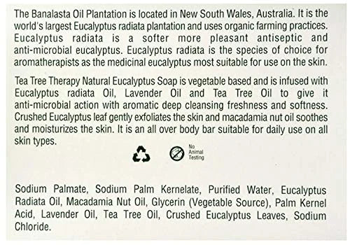 Tea Tree Therapy Vegetable Base Bar Soap, Eucalyptus, 2 count - Product Image