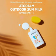 ATOPALM Outdoor Sun Milk SPF50+ PA+++ 55g, Waterproof Baby Kids adult, MLE Korean Mineral Sunscreen
