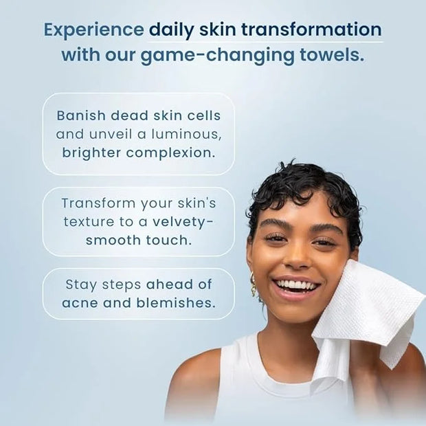 Clean Skin Club Clean Towels XL™ Supreme, 100% USDA Biobased Face Towel, Disposable Face Towelette, Eczema Association Acc...