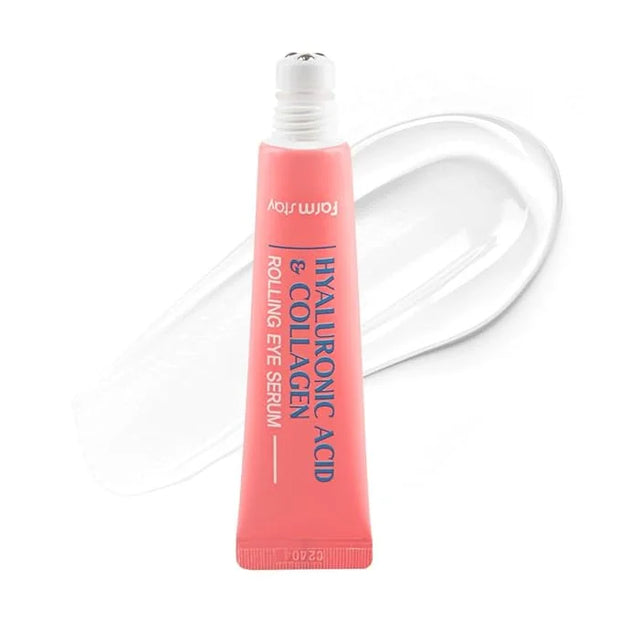 Farmstay Hyaluronic Acid Roll-on Eye Serum with 2% Niacinamide & Collagen – Hydrating Korean Eye Roller for Dark Circles, ...