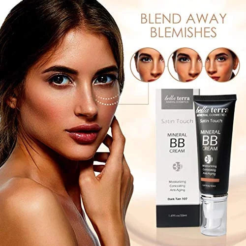 Bellaterra Cosmetics BB Cream - Tinted Moisturizer, Mineral Foundation Makeup, Dark 107 | Skin Perfector, 1.69 oz - Produc...