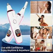 2025 Rechargeable Nose and Ear Hair Trimmer With LED Dispaly for Women Men,4 in 1 Painless Eyebrow & Facial Hair Trimmer w...
