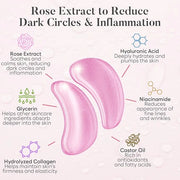 Rose Under Eye Patches (30 Pairs) Under Eye Patches for Dark Circles, Under Eye Patches for Puffy Eyes and Dark Circles, U...