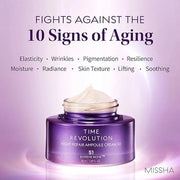 MISSHA Time Revolution Night Repair Ampoule Cream (5th Gen) 1.69 Fl Oz - Triple Fermented Deep-Sleep Night Cream - Overnig...