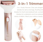 Electric Razor for Women, Hair Trimmer for Bikini Legs Womens Shaving Eyebrow Lips Body Face Beard Mustache Nose Arm Armpi...