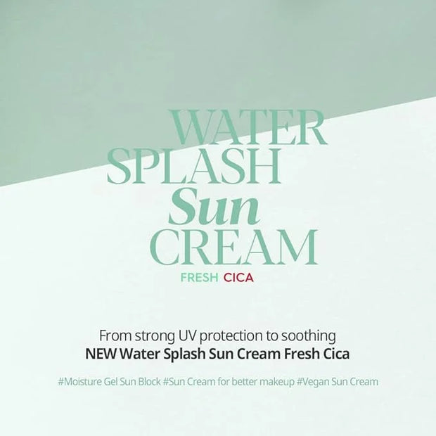 Espoir Water Splash Sun Cream Fresh Cica 2 oz SPF50+ PA++++ | Moisturizing and Soothing Vegan Sun Block Skin Care with Gre...