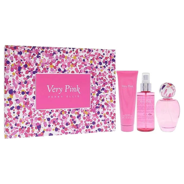 Perry Ellis Very Pink by Perry Ellis for Women - 3 Pc Gift Set 3.4oz EDP Spray, 3oz Body Lotion, 4oz Body Mist - Product I...